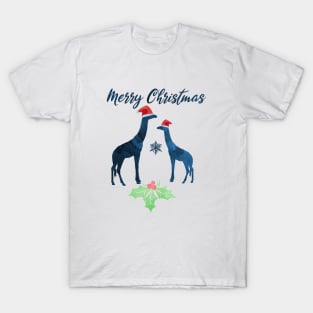 Christmas Giraffe Artwork T-Shirt